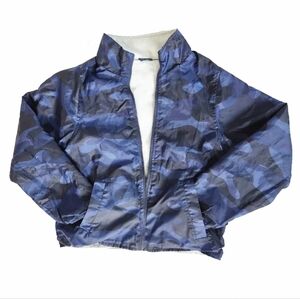 OshKosh reversible blue grey Camo fleece fall winter jacket boys size 8